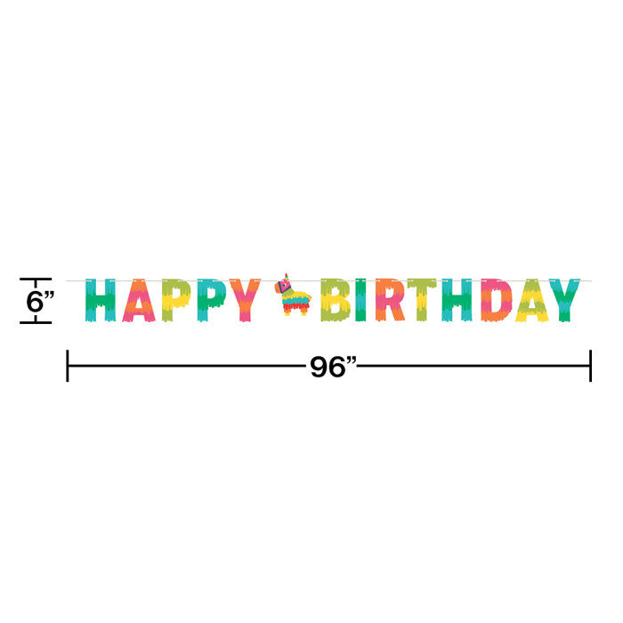 12ct Bulk Fiesta Fun Happy Birthday Banners