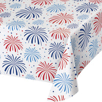 12 pc Bulk Patriotic Plastic Table Covers