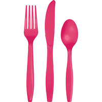 288 pc Bulk Hot Magenta Assorted Plastic Cutlery