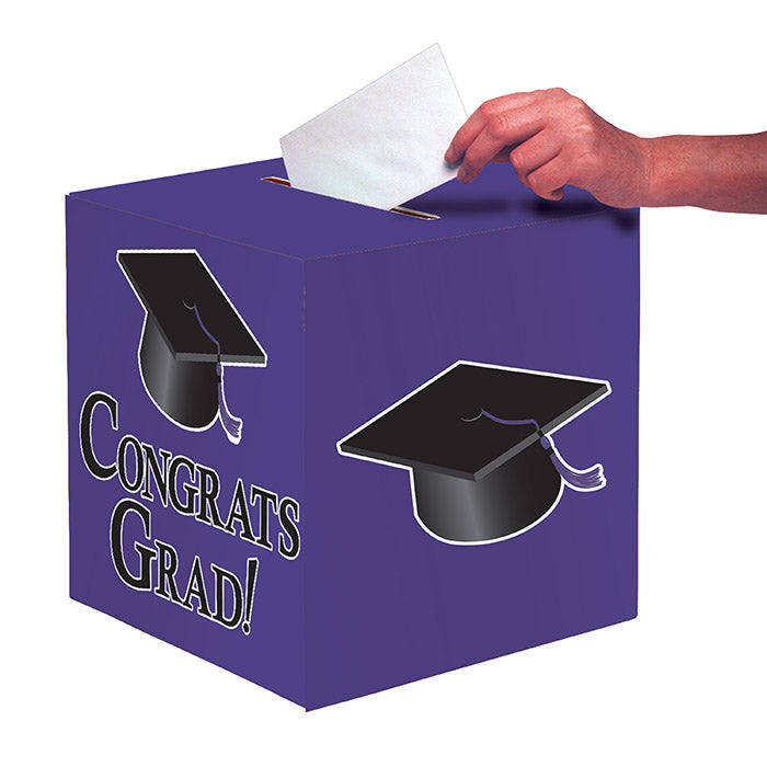 6 pc Bulk Graduation Card Boxes Purple