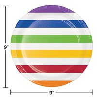 Multicolor Polka Dots and Stripes Paper Dinner Plates (Case of 96) by Creative Converting