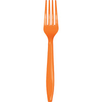 288 pc Bulk Sunkissed Orange Plastic Forks