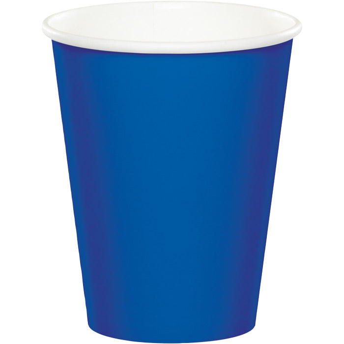 240 pc Bulk Cobalt Blue Disposable Cups 9 oz Paper