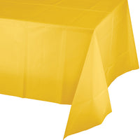 12 pc Bulk School Bus Yellow Value Friendly Plastic Table Cover