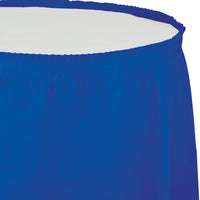 6 pc Bulk Cobalt Blue Plastic Tableskirt 29 inch x 14 ft