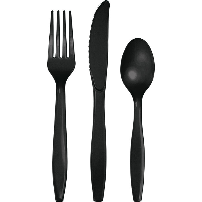 288 pc Bulk Black Velvet Assorted Plastic Cutlery
