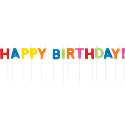 12 pc Bulk Happy Birthday Multicolor Pick Candles
