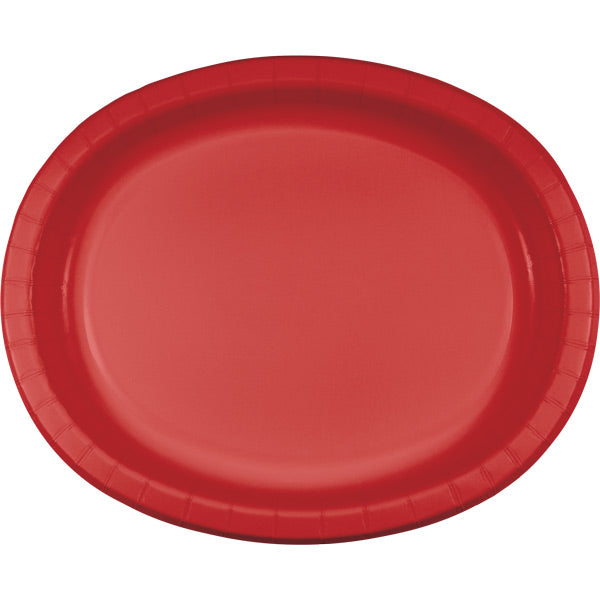 96 pc Bulk Classic Red Sturdy Style Oval Platters