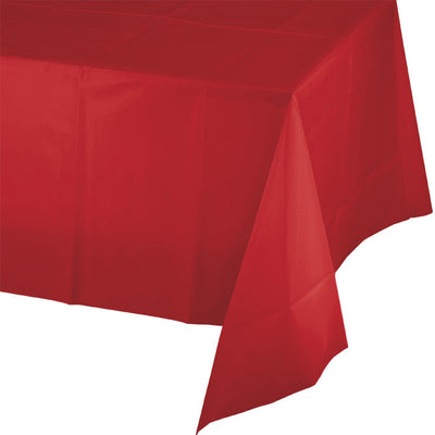 12 pc Bulk Classic Red Plastic Table Covers
