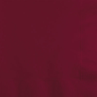500 pc Bulk Burgundy Beverage Napkins 3 ply