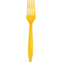 288 pc Bulk School Bus Yellow Plastic Forks