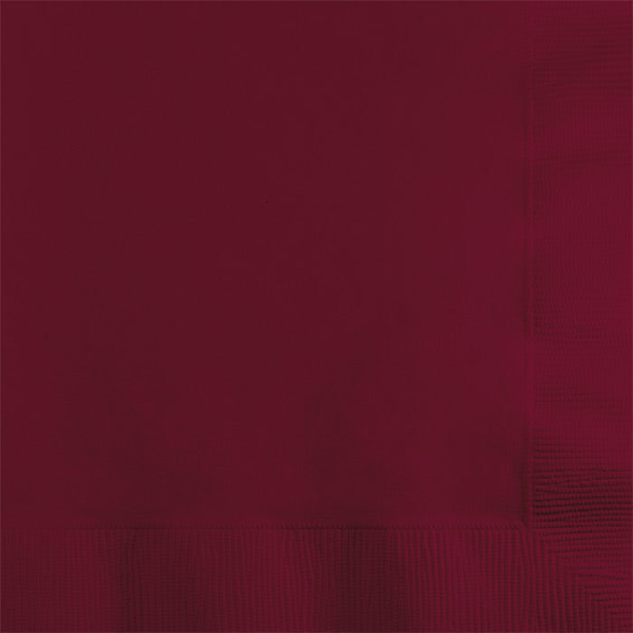 600 pc Bulk Burgundy 2 ply Beverage Napkins