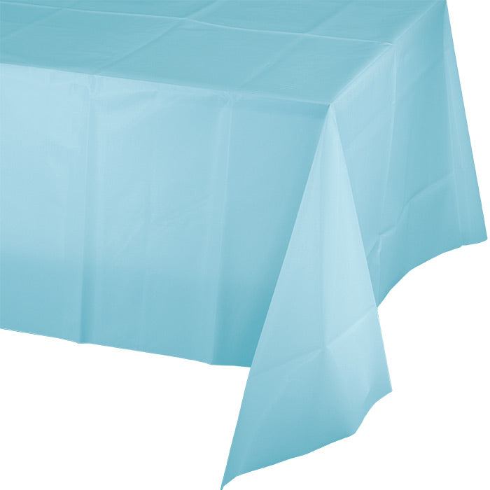 12 pc Bulk Pastel Blue Plastic Table Covers 54 inch x 108 inch