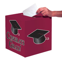 6 pc Bulk Graduation Card Boxes Burgundy