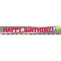 12 pc Bulk Value Friendly Happy Birthday Foil Banner