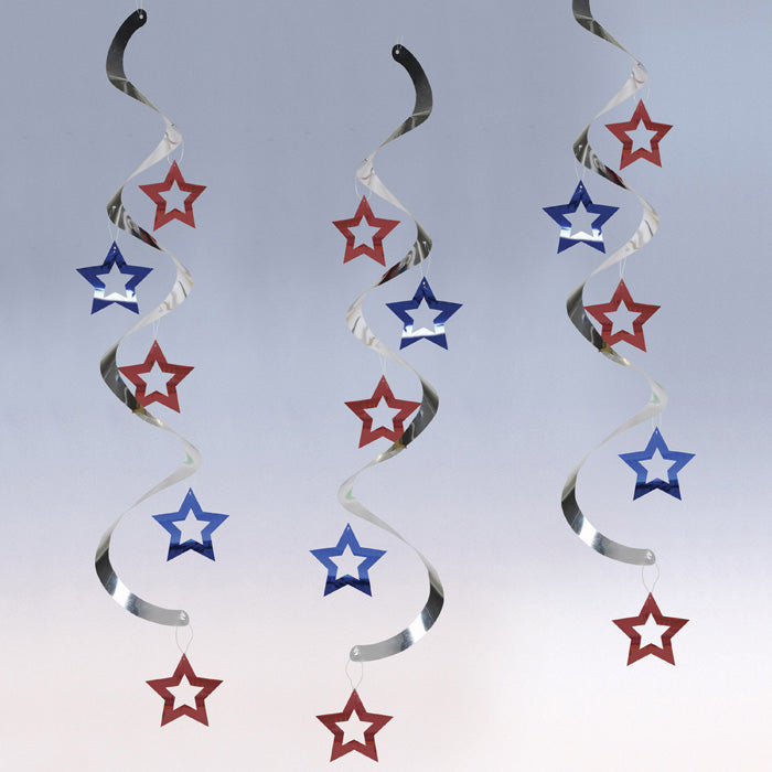 60 pc Bulk Patriotic Stars Dizzy Danglers