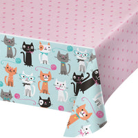 6 pc Bulk Purr-fect Cat Party Plastic Table Covers