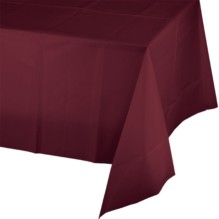 12 pc Bulk Burgundy Plastic Table Covers