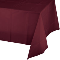 12 pc Bulk Burgundy Plastic Table Covers