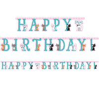 12 pc Bulk Purr-fect Cat Party Happy Birthday Banners