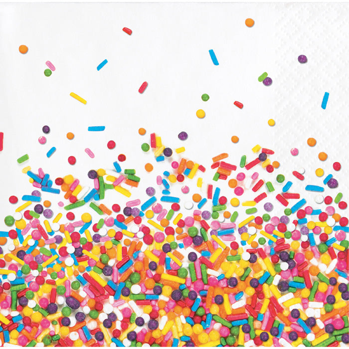 192 pc Bulk Confetti Sprinkles Beverage Napkins