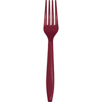 288 pc Bulk Burgundy Plastic Forks