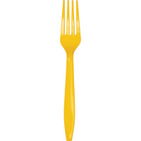 600 pc Bulk School Bus Yellow Plastic Forks