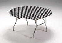 12 pc Bulk Black Check Stay Put Round Table Covers