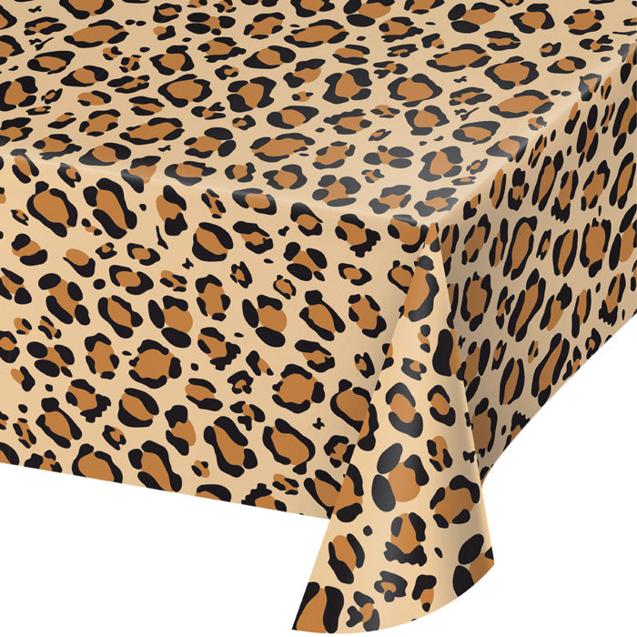 6 pc Bulk Leopard Print Plastic Table Covers