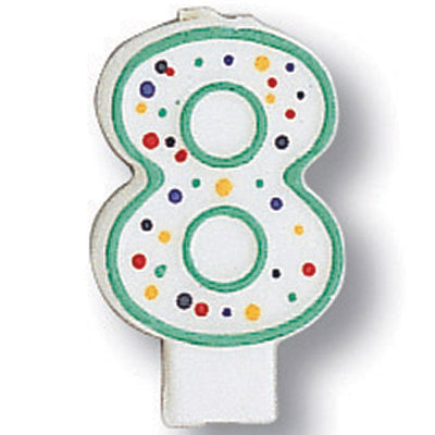 6 pc Bulk Polka Dot #8 Candles