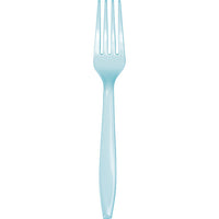 600 pc Bulk Pastel Blue Plastic Forks