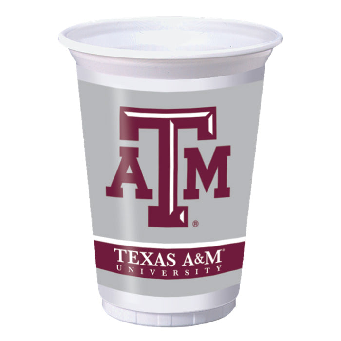 96 pc Bulk Texas A&M 20 oz Plastic Cups