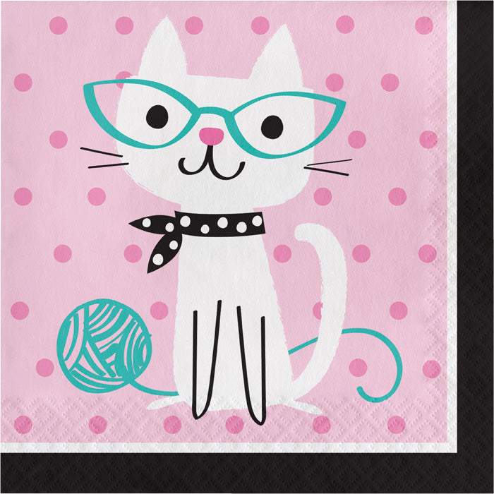 192 pc Bulk Purr-fect Cat Party Luncheon Napkins