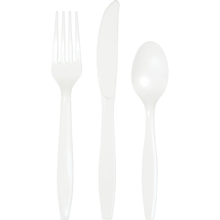 216 pc Bulk White Value Friendly Assorted Plastic Cutlery