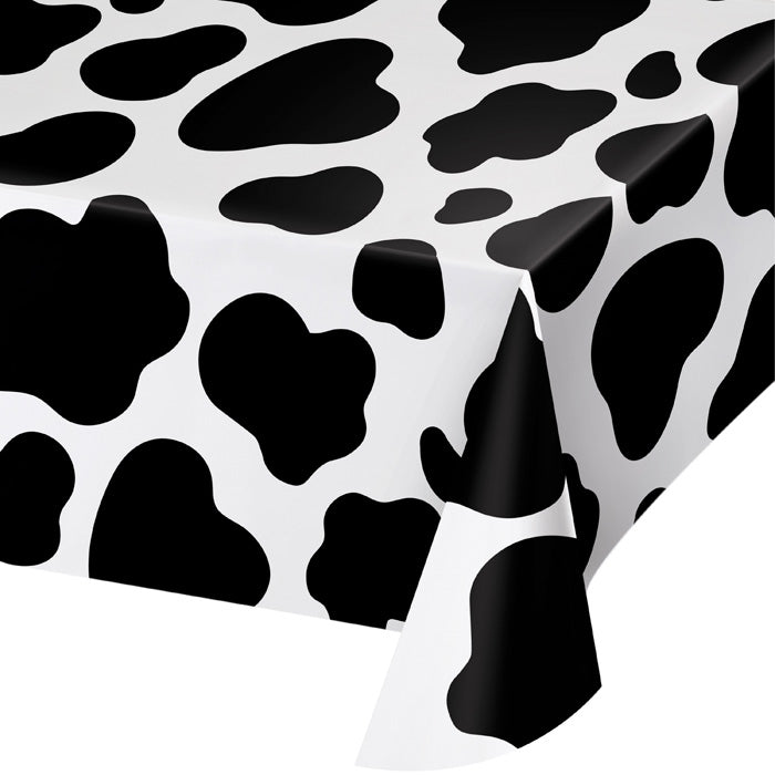 6 pc Bulk Cow Print Plastic Table Covers