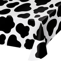 6 pc Bulk Cow Print Plastic Table Covers