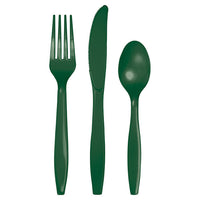 288 pc Bulk Hunter Green Assorted Plastic Cutlery