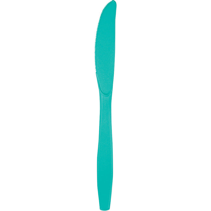 288 pc Bulk Teal Lagoon Plastic Knives