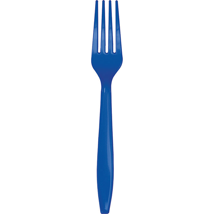 600 pc Bulk Cobalt Blue Plastic Forks