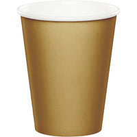240 pc Bulk Glittering Gold 9 oz Hot & Cold Cups