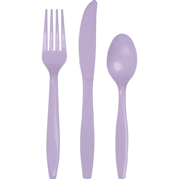288 pc Bulk Luscious Lavender Assorted Plastic Cutlery