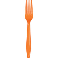 600 pc Bulk Sunkissed Orange Plastic Forks