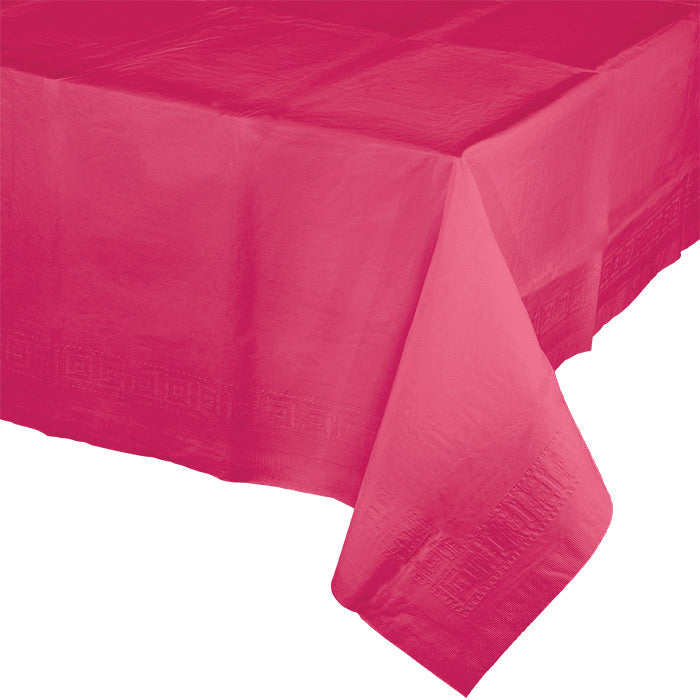 6 pc Bulk Hot Magenta Paper Table Covers 54" x 108"