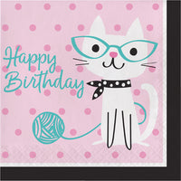 192 pc Bulk Purr-fect Cat Party Birthday Luncheon Napkins