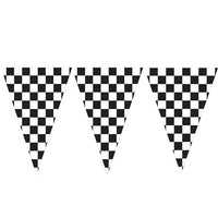 6 pc Bulk Black and White Check Flag Banners