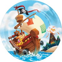 96 pc Bulk Treasure Island Pirate Dinner Plates