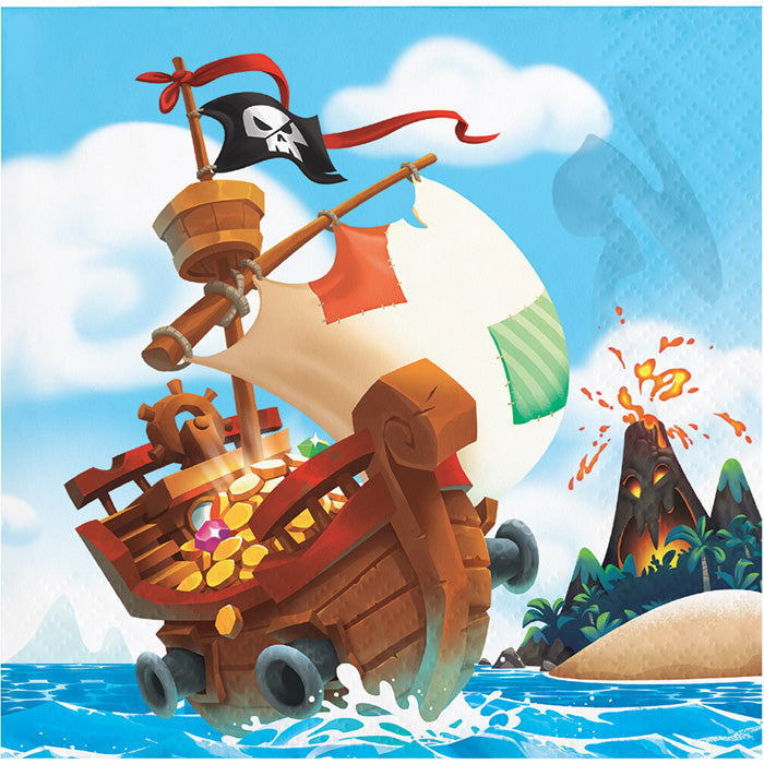 192 pc Bulk Treasure Island Pirate Beverage Napkins