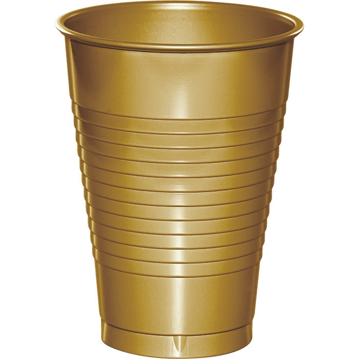 240 pc Bulk Glittering Gold 12 oz Plastic Cups