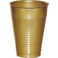 240 pc Bulk Glittering Gold 12 oz Plastic Cups