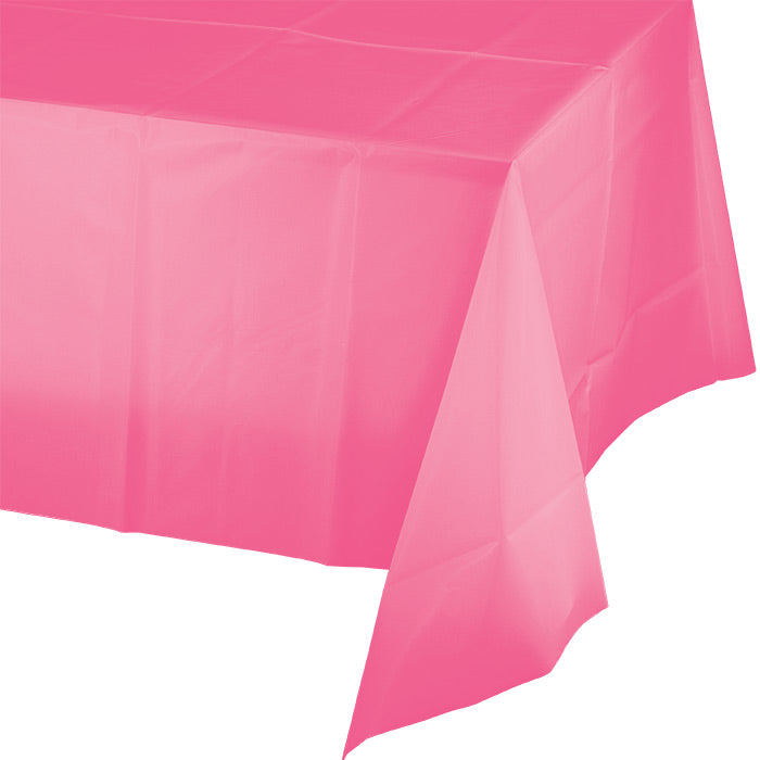 12 pc Bulk Candy Pink Plastic Table Covers